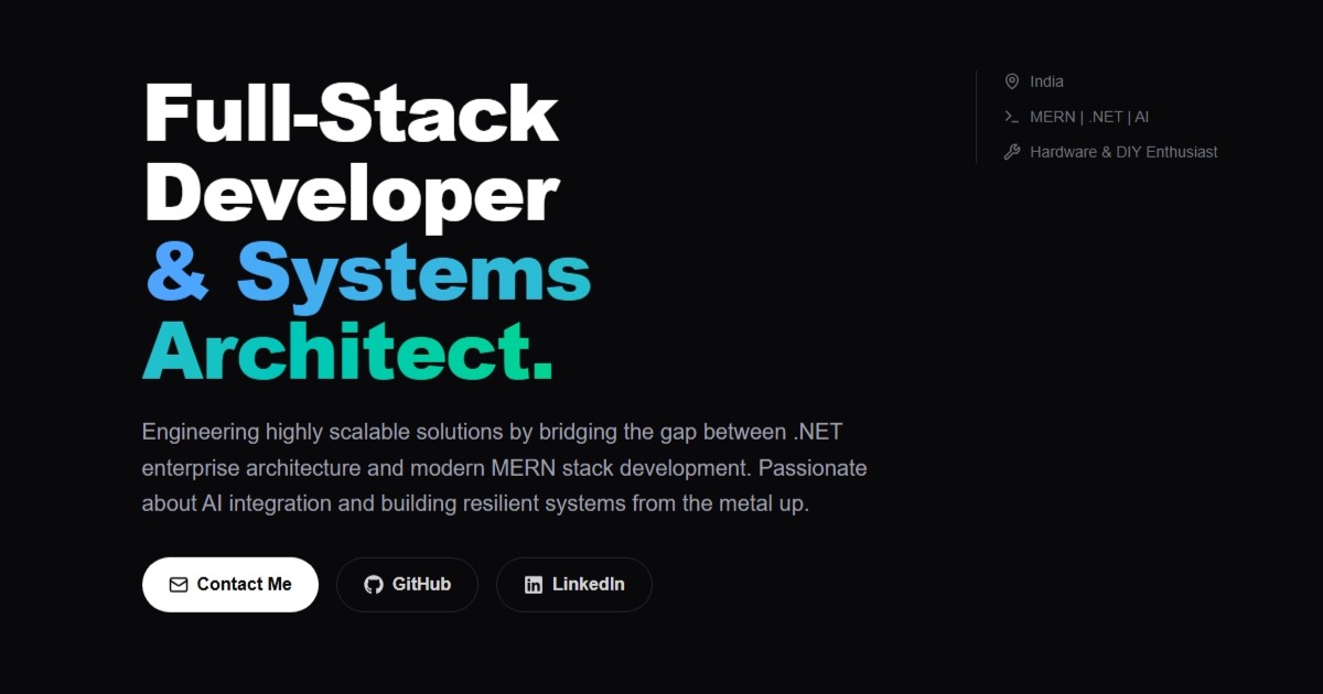 Gowtham Visvanath | Full-Stack Developer & Systems Architect